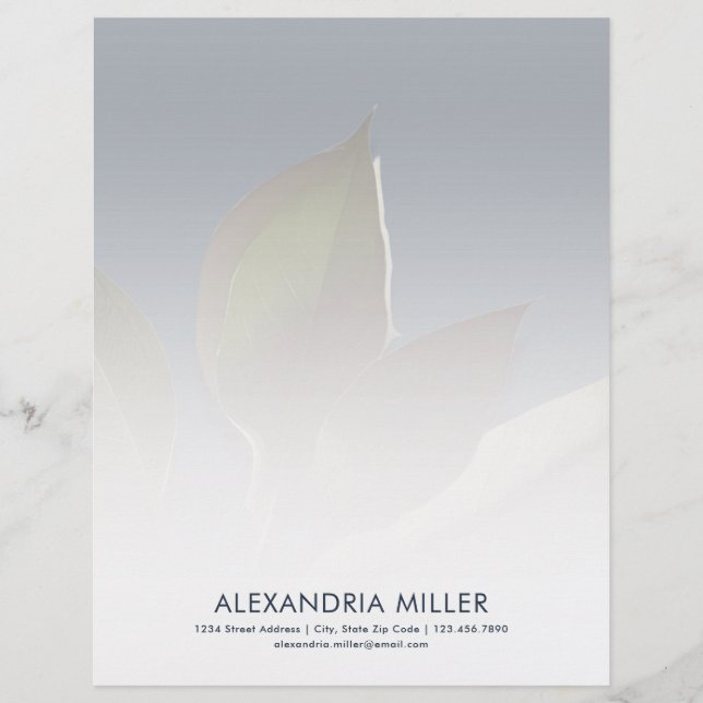 Personalisiert Navy Blue Greenerery Stationery Briefbogen (Vorderseite)