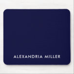 Personalisiert Navy Blue Minimalistisch Monogram Mousepad<br><div class="desc">Behalt deinen Arbeitsbereich mit diesem personalisierten marineblau minimalistisch-monogramm Mauspad elegant und stilvoll. Das Design zeigt Ihren Namen oder Initialen in einem schlichten weißen Schriftart auf einem massiven marineblau Hintergrund. Die glatte Gewebeoberfläche sorgt für eine präzise Mausbewegung und der rutschfeste Gummifuß sorgt für den bleibe. Passen Sie Ihre eigene Monografie für...</div>