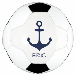 Personalisiert Navy Blue Nautical Anchor Fußball