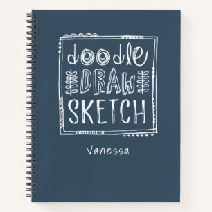 Personalisiert Navy Blue Sketchbook Notizbuch