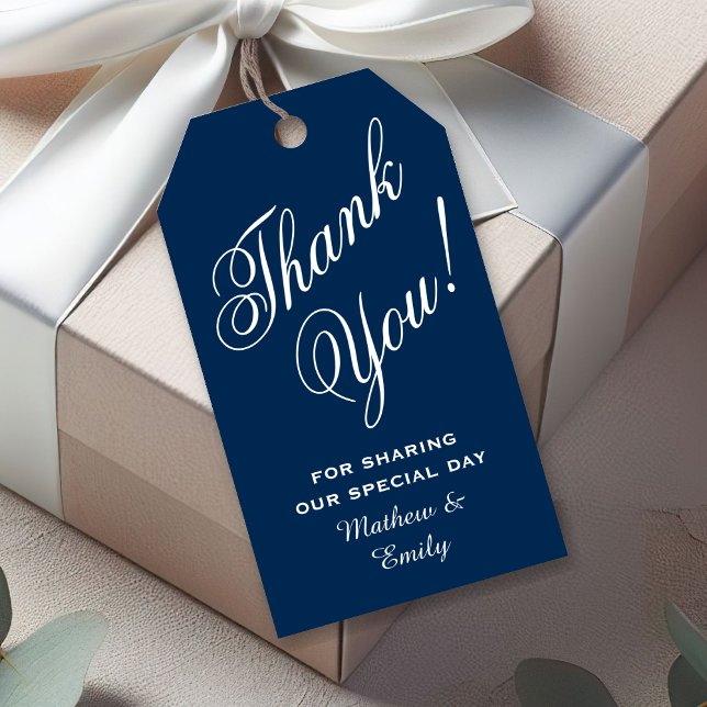 Personalisiert Navy Blue Vielen Dank Gastgeschenk  Geschenkanhänger (Von Creator hochgeladen)