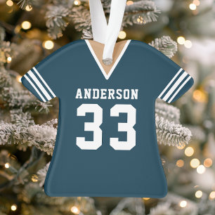 Personalisiert Navy Football Jersey Ornament