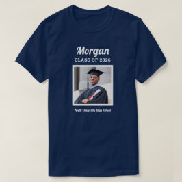 Personalisiert Navy-Klasse des Abschluss-Fotos 202 T-Shirt