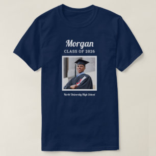 Personalisiert Navy-Klasse des Abschluss-Fotos 202 T-Shirt