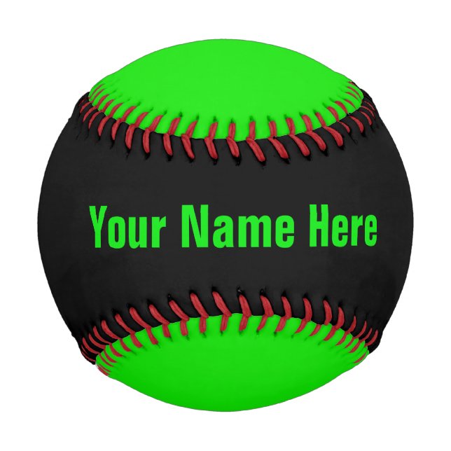 Personalisiert Neon Green und Black Baseball (Rückseite)