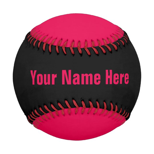 Personalisiert Neon Pink und Black Baseball (Rückseite)