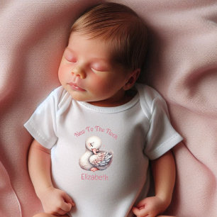 Personalisiert neu an der Flock - Swan Baby Strampler