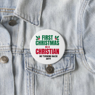 PERSONALISIERT NEUE CHRISTLICHE ERSTE CHRISTMAS BUTTON