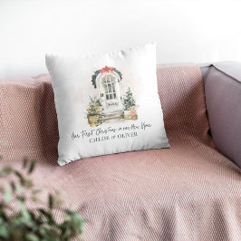 Personalisiert Neue Zuhause Erste Weihnachtsfarbe Kissen