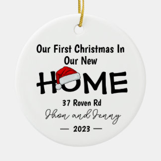 Personalisiert Neue Zuhause Weihnachtsmannmütze We Keramik Ornament