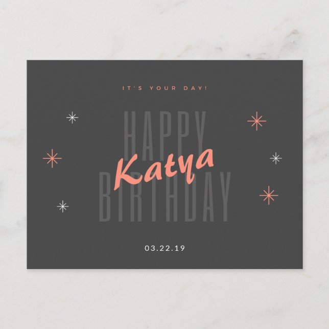 Personalisiert - Neuer Geburtstag Postkarte (Vorderseite)
