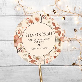 Personalisiert neutrale Beige Wildblume Vielen Dan Runder Aufkleber