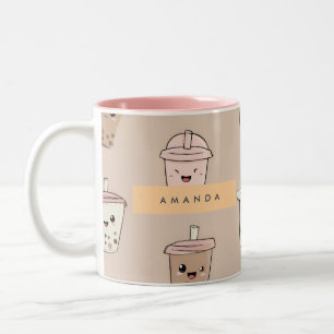 Personalisiert neutraler Niedlicher Milchblasen-Te Zweifarbige Tasse