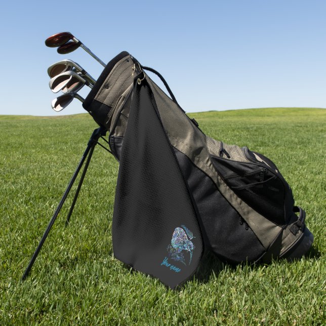 PERSONALISIERT NEW ZEALAND KIWI GOLF TOWEL GOLFHANDTUCH (Gras)