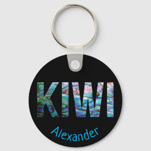 PERSONALISIERT NEW ZEALAND KIWI PAUA KEY RING SCHLÜSSELANHÄNGER