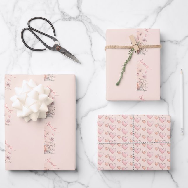 Personalisiert Niedlich Ghost Birthday Geschenkpapier Set (Vorderseite)