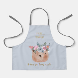 Personalisiert Niedlich I Liebe Beary Schürze