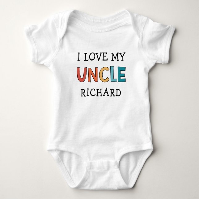 Personalisiert Niedlich I Liebe Mein Onkel Bester  Baby Strampler (Vorderseite)