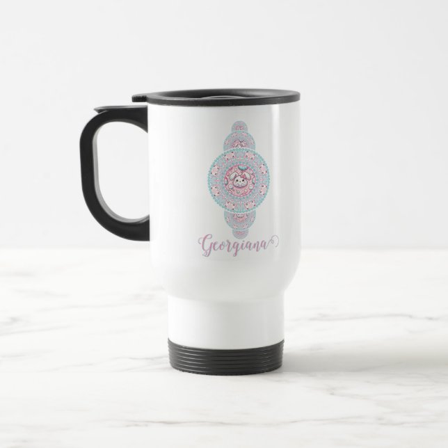 Personalisiert Niedliche Kawaii Bunny Ornamental M Reisebecher (Links)