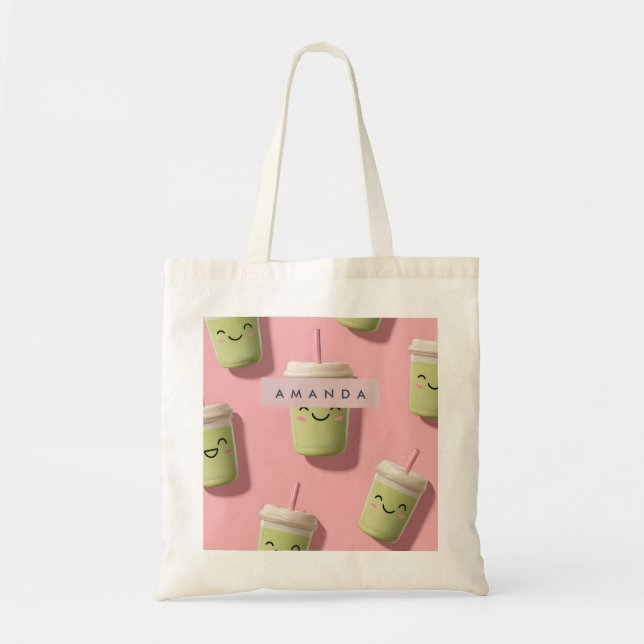 Personalisiert Niedliche Kawaii Pastel Smoothie Ma Tragetasche (Vorne)