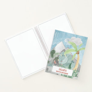 Personalisiert Niedliche Triceratops Dinosaur Sket Notizbuch
