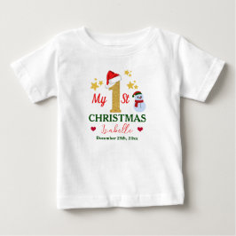Personalisiert Niedliche Weihnachten Baby T-shirt