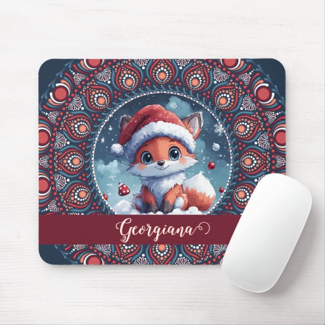Personalisiert Niedliche Weihnachten Kawaii Fox Do Mousepad (Mit Mouse)