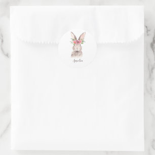 Personalisiert Niedliches Bunny Runder Aufkleber