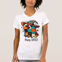 Personalisiert Niedliches Patchwork-Ghost-Hallowee T-Shirt
