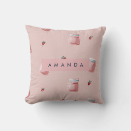 Personalisiert Niedliches Rosa Strawberry Jar Must Kissen
