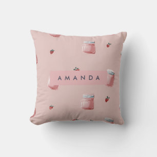 Personalisiert Niedliches Rosa Strawberry Jar Must Kissen