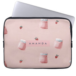 Personalisiert Niedliches Rosa Strawberry Jar Must Laptopschutzhülle