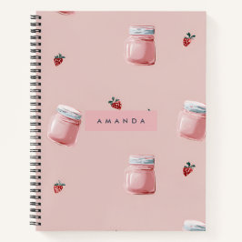 Personalisiert Niedliches Rosa Strawberry Jar Must Notizbuch