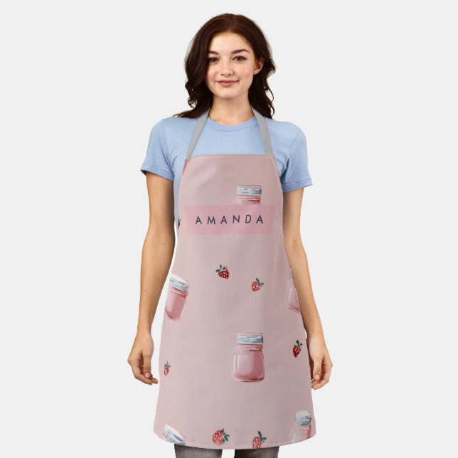 Personalisiert Niedliches Rosa Strawberry Jar Must Schürze (Getragen)