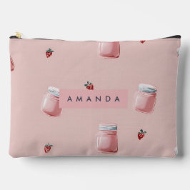 Personalisiert Niedliches Rosa Strawberry Jar Must Zubehörtasche