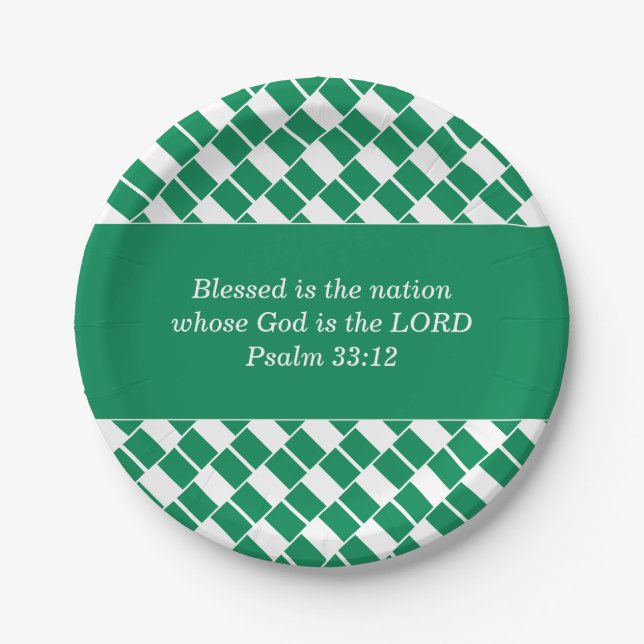 Personalisiert NIGERIA FLAG Christlich Pappteller (Vorderseite)