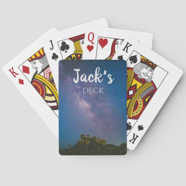 Personalisiert Night Sky Playing Cards Spielkarten (Rückseite)