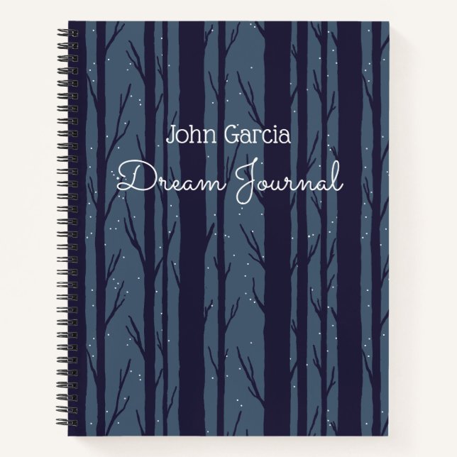 Personalisiert Night Woods Dream Journal Notizbuch (Vorderseite)