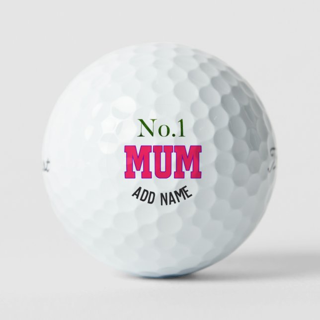 Personalisiert No. 1 Mum Titleist Pro V1 Golfbälle (Vorderseite)