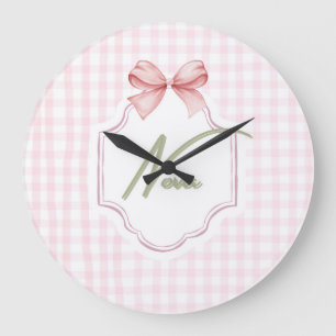 Personalisiert Nova Baby Girl Kinderzimmer Bow&Gin Große Wanduhr