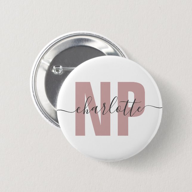 Personalisiert NP Nurse Practitioner Abschluss Chi Button (Vorne & Hinten)