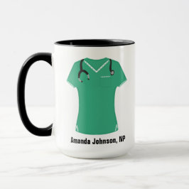 Personalisiert NP Nurse Practitioner Aqua Scrubs T Tasse