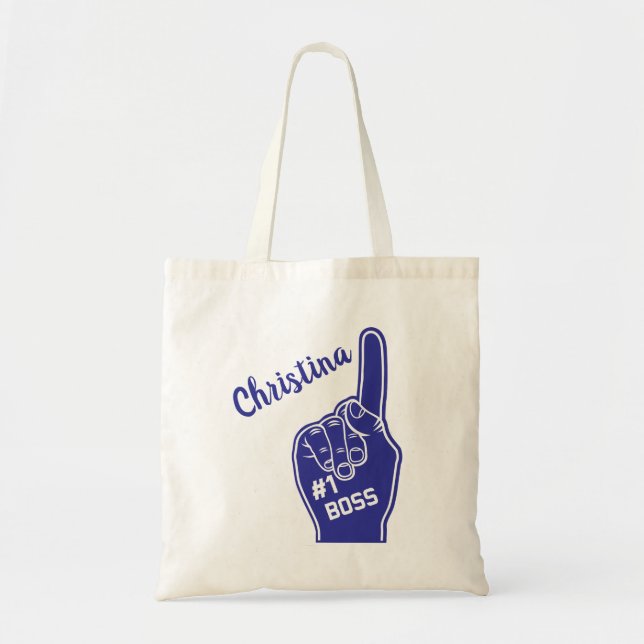 Personalisiert Nummer Eins Boss Foam Finger Tragetasche (Vorne)