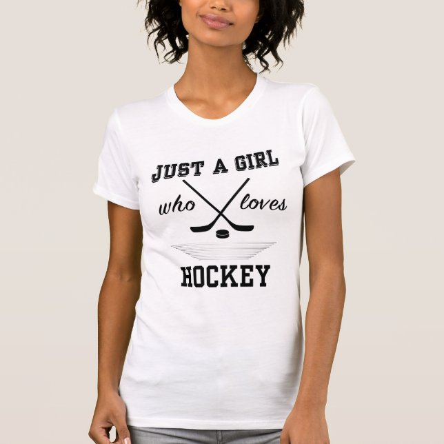 Personalisiert - Nur ein Mädchen, das Hockey-Shirt T-Shirt (Vorderseite)