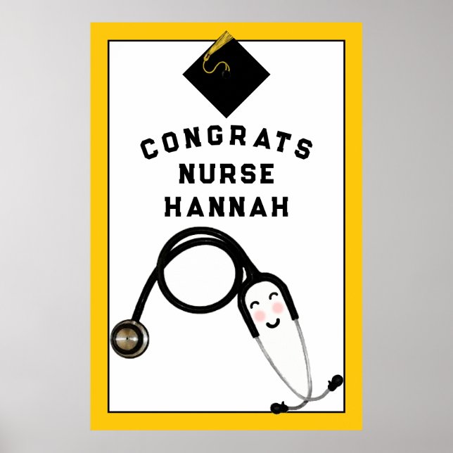 Personalisiert Nurse Abschluss Poster (Vorne)