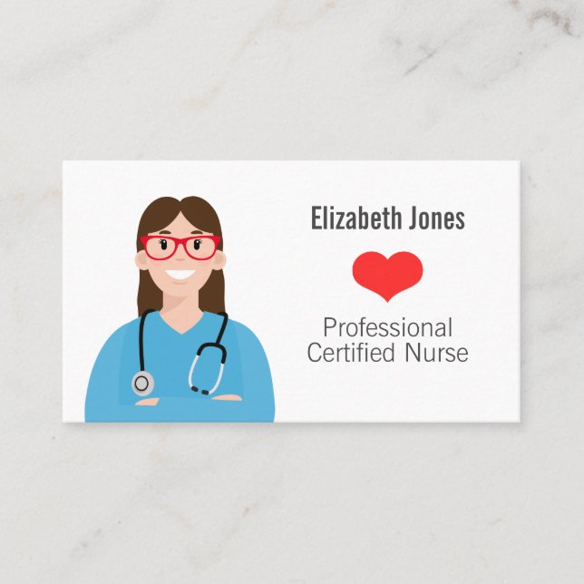 Personalisiert Nurse Avatar Visitenkarte (Vorderseite)