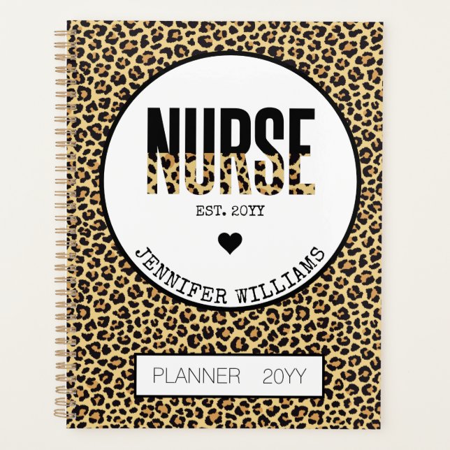 Personalisiert Nurse Cheetah RN Registered Nurse Planer (Vorderseite)