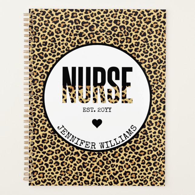 Personalisiert Nurse Est Cheetah RN Abschluss Planer (Vorderseite)