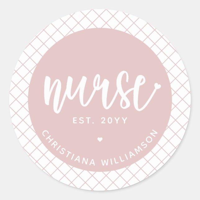 Personalisiert Nurse RN Abschluss Elegante Runder Aufkleber (Vorderseite)