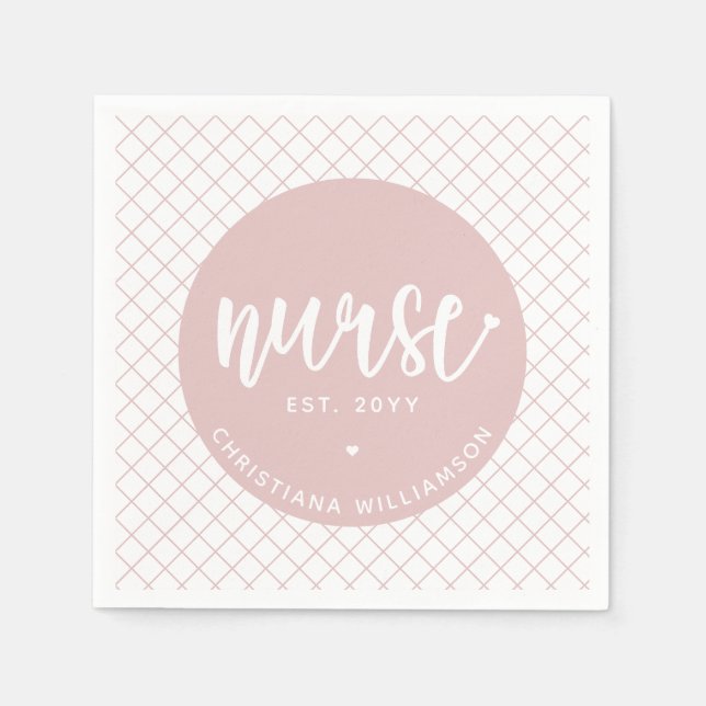 Personalisiert Nurse RN Abschluss Elegante Serviette (Vorderseite)